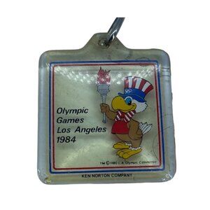 Vtg Ken Norton 1984 Los Angeles Olympic Games Keychain Sam the Eagle 2" x 2"